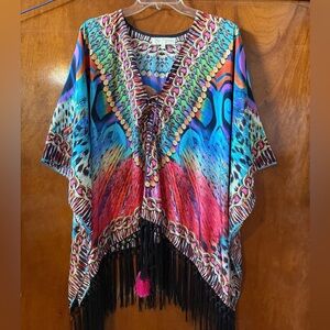 Vibrant Multicolor Tunic with Fringe